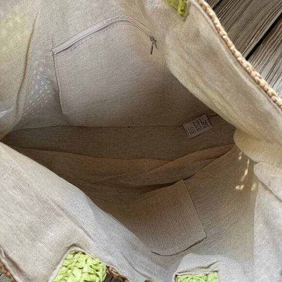 Shore Thing Women's Tan Raffia Straw Large Tote Bag NWOT - Picture 7 of 11